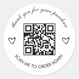 Adesivo Redondo Código QR de Negócios de Boutique Minimalista de O