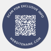 Código QR de Negócios Texto Personalizado Azul Mar