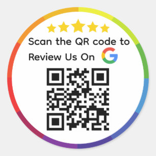 Adesivo Redondo Código QR do Google Review