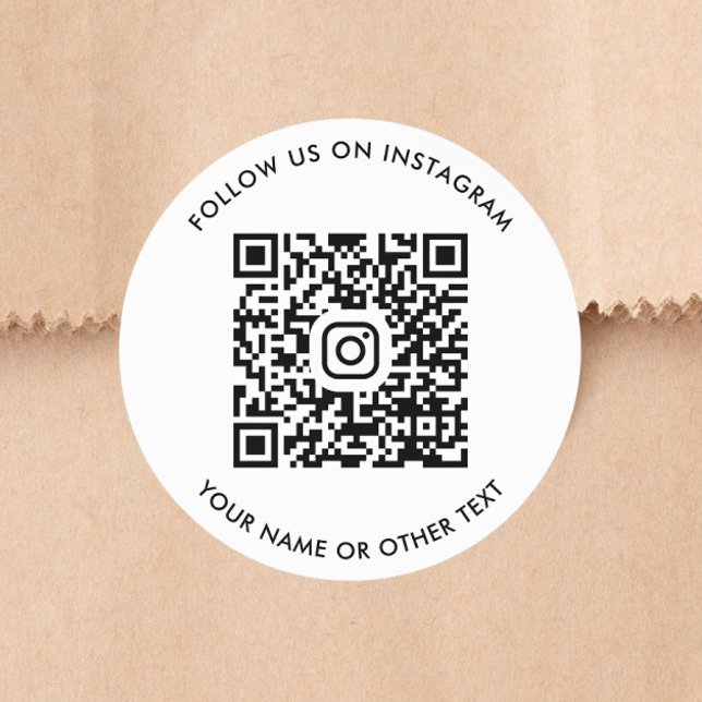 Adesivo Redondo Código QR do Instagram (Instagram QR Code Classic Round Sticker)