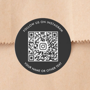 Adesivo Redondo Código QR do Instagram preto