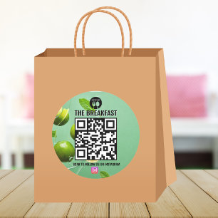 Adesivo Redondo Código Qr do Instagrama de Negócios Moderno da Cas