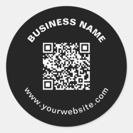 Adesivo Redondo Código QR e Nome da Empresa com Texto Circular em