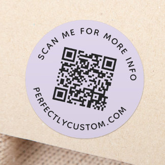 Adesivo Redondo Código QR e texto personalizado com luz roxa