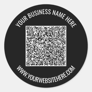Adesivo Redondo Código QR e Texto Personalizado Personalizado Pers