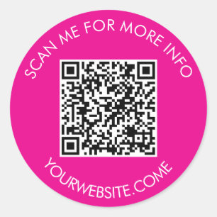Adesivo Redondo Código QR e texto personalizado redondo branco e r