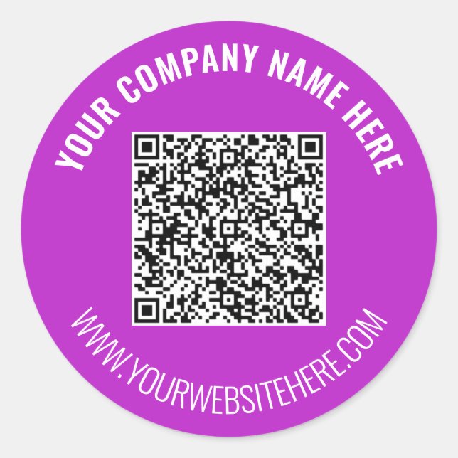 Adesivo Redondo Código QR e Vinheta de Texto Personalizado Escolhe (Frente)