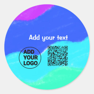 Adesivo Redondo Código QR minimalista simples adicionar logotipo n