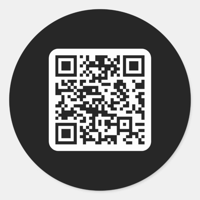 Adesivo Redondo Código QR moderno editável | Branco preto ou qualq (Frente)