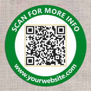 Adesivo Redondo Código QR moderno personalizado Texto Floresta Ver