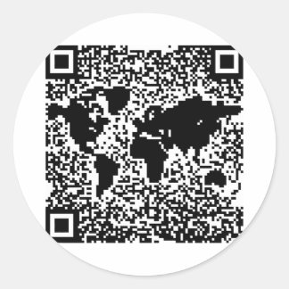Adesivo Redondo Código QR - O Mundo