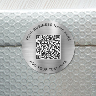 Adesivo Redondo Código QR ou Promocional de logotipo Silver Class