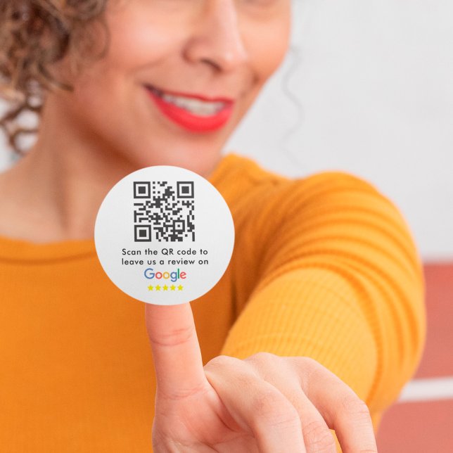 Adesivo Redondo Código QR para análises do Google (Criador carregado)