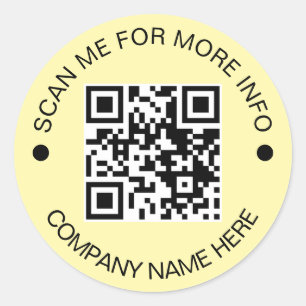 Adesivo Redondo Código QR personalizado circular à prova d'água am