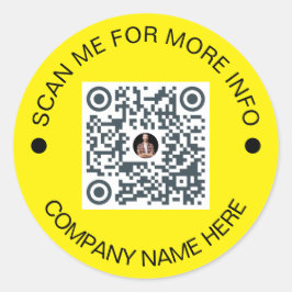 Adesivo Redondo Código QR personalizado circular à prova d'água am