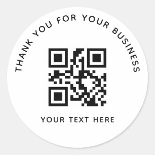 Adesivo Redondo Código QR Personalizado de Agradecimento Empresari