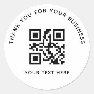 Adesivo Redondo Código QR Personalizado de Agradecimento Empresari