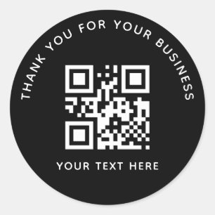 Adesivo Redondo Código QR Personalizado de Agradecimento Empresari