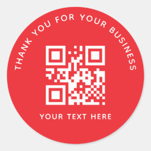 Adesivo Redondo Código QR Personalizado de Agradecimento Empresari
