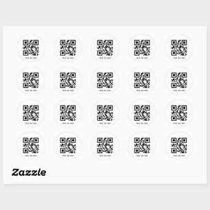 Adesivo Redondo Código QR personalizado e Branca de promoção de te