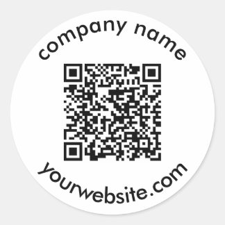 Adesivo Redondo código QR personalizado e texto adicionar seu eleg