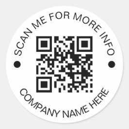Adesivo Redondo Código QR personalizado — empresa à prova de água 