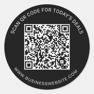 Adesivo Redondo Código QR Personalizado Minimalista para Negócios