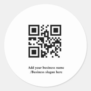 Adesivo Redondo Código QR personalizado simples adicione o logotip