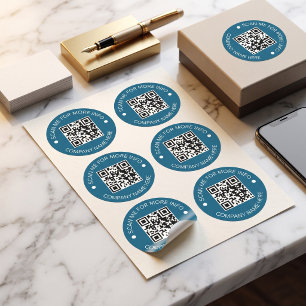Adesivo Redondo Código QR Personalizado Vinil Redondo Impermeável