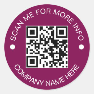 Adesivo Redondo Código QR Personalizado Vinil Redondo Impermeável 