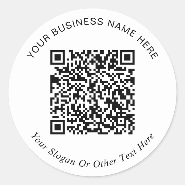 Adesivo Redondo Código QR Promocional Simples (Frente)