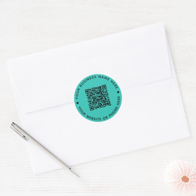 Adesivo Redondo Código QR Redondo de Negócios (Envelope)