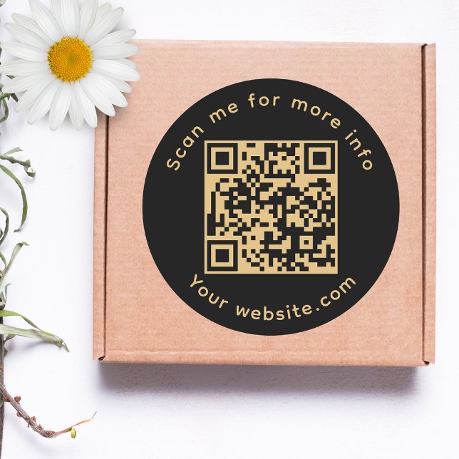 Adesivo Redondo Código QR Scan Me para Mais Informações (Criador carregado)