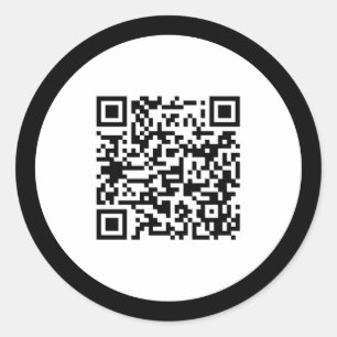 Adesivo Redondo Código QR Simples - Elegante de quadro preto