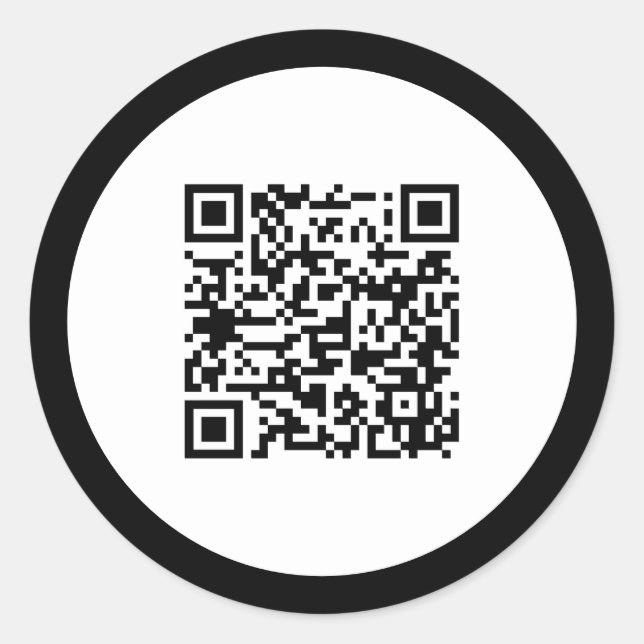 Adesivo Redondo Código QR Simples - Elegante de quadro preto (Frente)