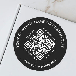 Adesivo Redondo Código QR verificável Empresa comercial moderna Bl