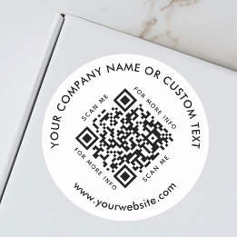 Adesivo Redondo Código QR verificável Empresa comercial Moderna Wh