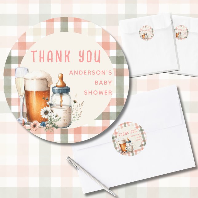 Adesivo Redondo CÓDIGO Saúde Bebê Garrafas de pêssego quebram Chá (Criador carregado)