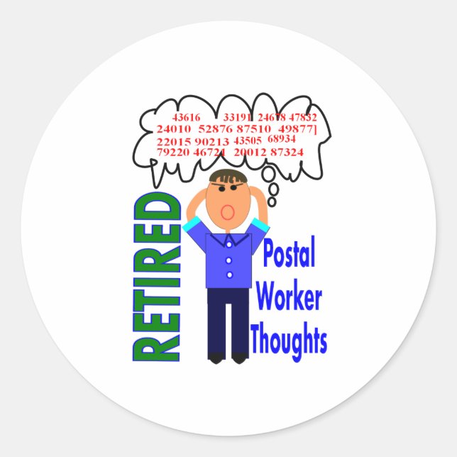 Adesivo Redondo Códigos Zip engraçados do trabalhador postal apose (Frente)