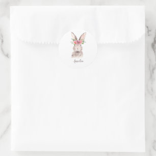 Adesivo Redondo Coelhinho Bonito Personalizado