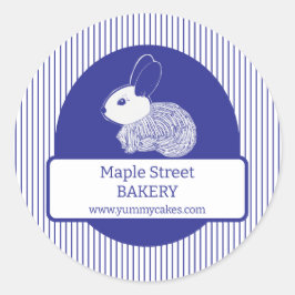 Adesivo Redondo Coelhinho da Páscoa no Rótulo Comercial de Strips 