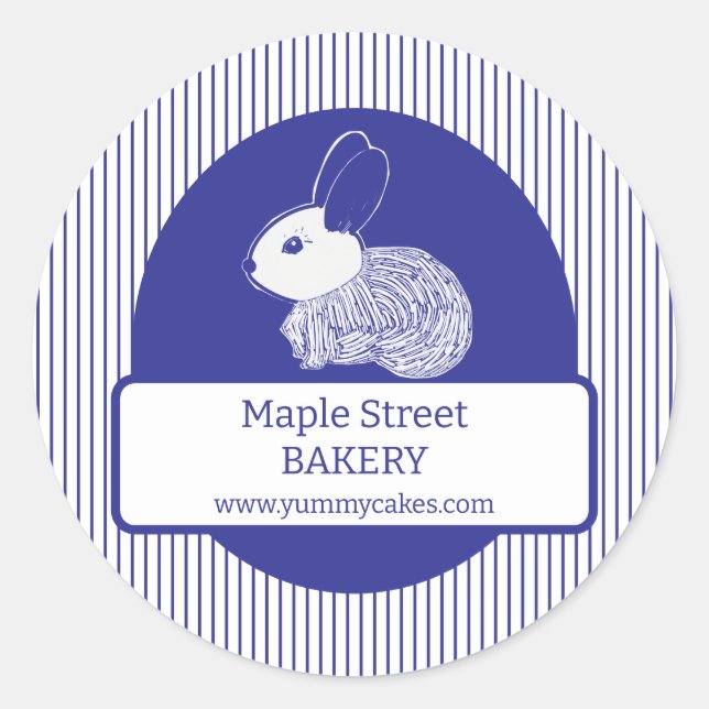 Adesivo Redondo Coelhinho da Páscoa no Rótulo Comercial de Strips  (Frente)