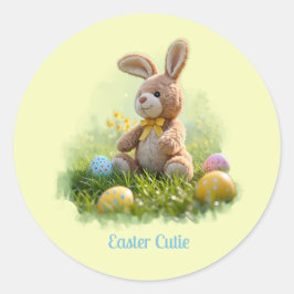 Adesivo Redondo Coelhinho de Páscoa Bonito Enchido