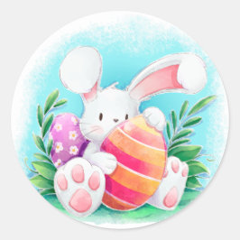 Adesivo Redondo Coelhinho De Páscoa Bonito | Vedante