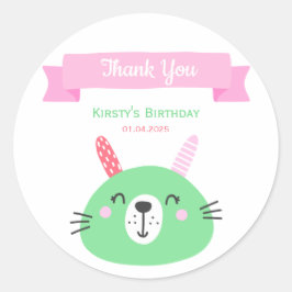 Adesivo Redondo Coelhinho Verde Bonito | ANIVERSÁRIO DE CRIANÇA |