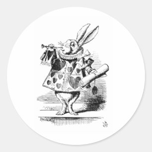 Adesivo Redondo Coelho Branco, de Alice's Adventures