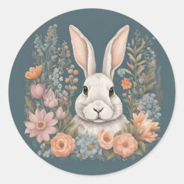 Adesivo Redondo Coelho Cugado de Cottagecore