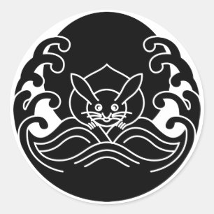 Adesivo Redondo Coelho da onda lua