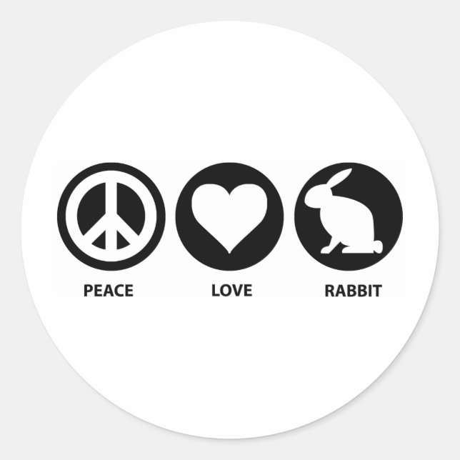 Adesivo Redondo Coelho da Paz e Amor (Frente)