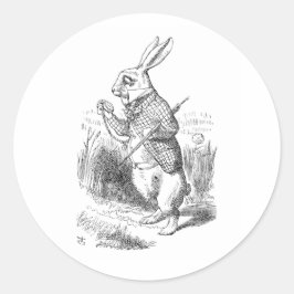 Adesivo Redondo Coelho de Alice's Adventures in Wonderland
